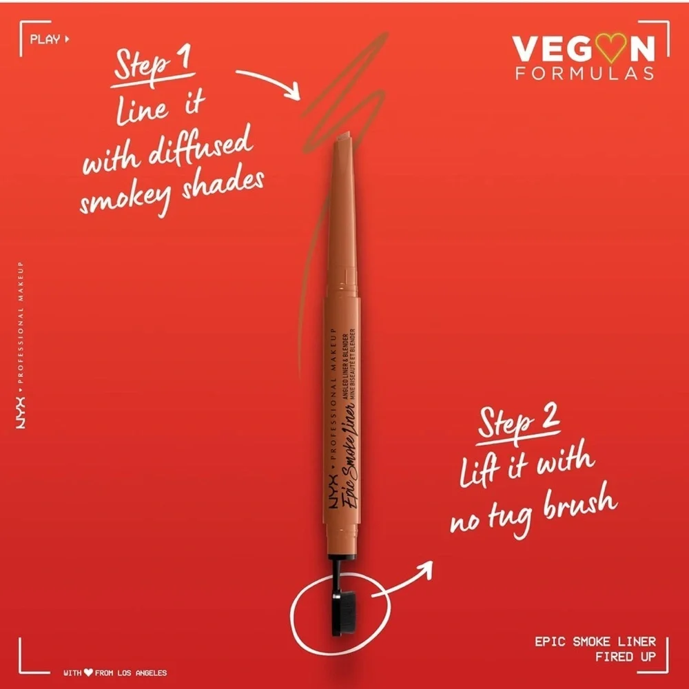 NYX Epic Smoke Liner Angled Eyeliner & Blender Fired Up 05 Orange‎ Rust 0.005oz